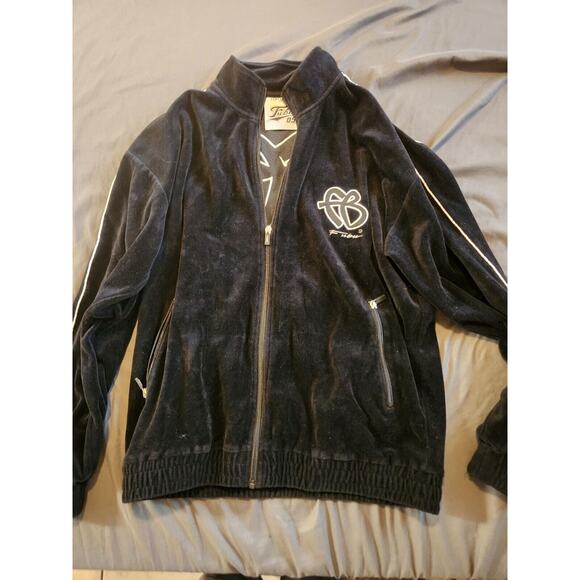 FUBU Jacket 05 Track Men's Small‎ XBlack Forever 21 Hip Hop Full Zip Velour - Picture 1 of 16
